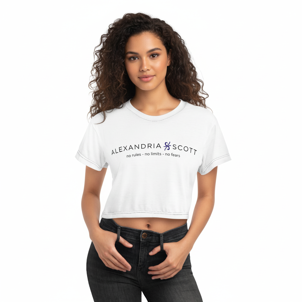 Alexandria Scott Crop Tee - "No Rules, No Limits, No Fears"