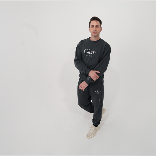 Faded Black Unisex Crew Neck