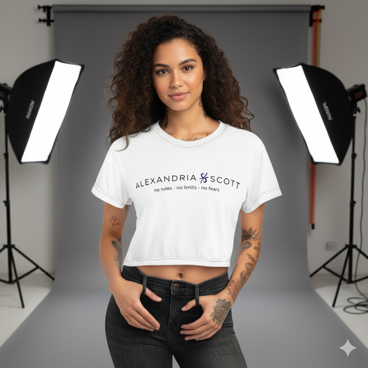 Alexandria Scott Crop Tee - "No Rules, No Limits, No Fears"