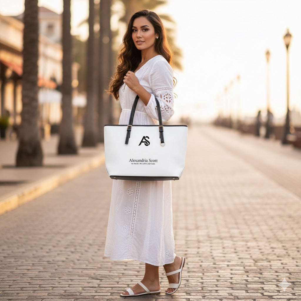 Alexandria Scott Leather Shoulder Tote Bag