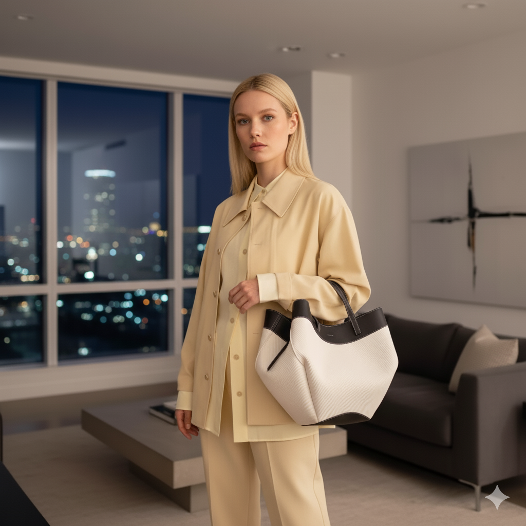 Two-Tone Leather Handbag